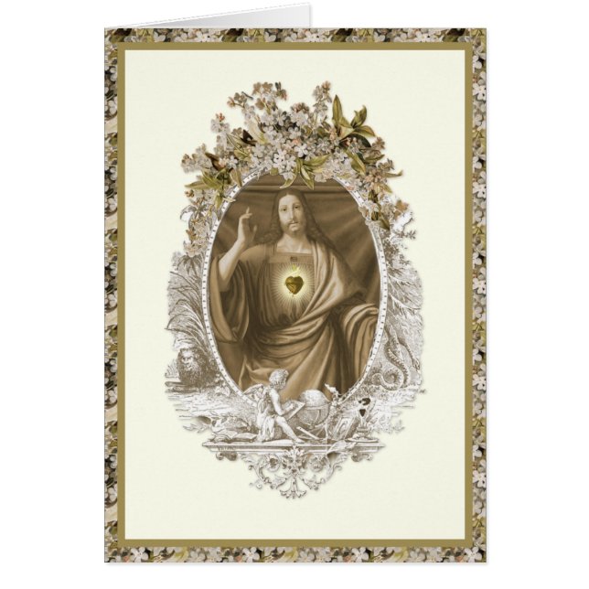 Vintage floral cristiano de Jesús (Frente)