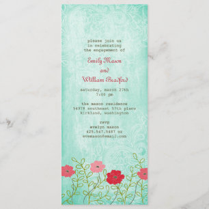 Vintage floral e invitación de las hojas