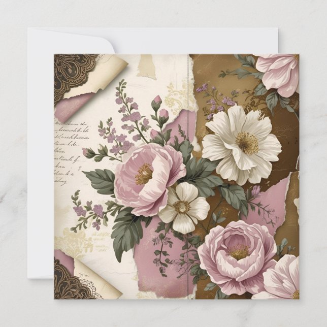 Vintage Floral - Flat Card (Anverso)