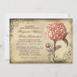 Vintage floral - Invitaciones a bodas peónicas ros