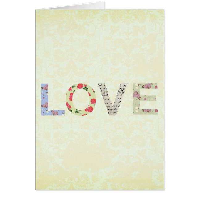 Vintage Floral Love - crema (Frente)