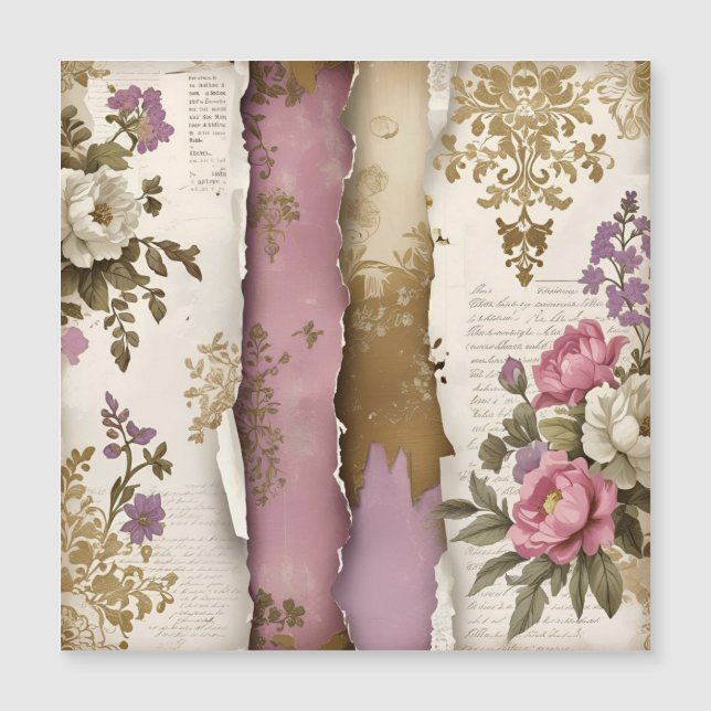 Vintage Floral - Magnetic Card (Anverso)