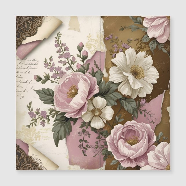 Vintage Floral - Magnetic Card (Anverso)