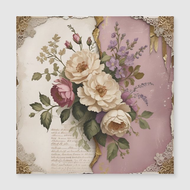 Vintage Floral - Magnetic Card  (Anverso)