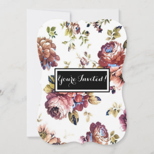 Vintage Floral Pattern Día de la Madre Invitación