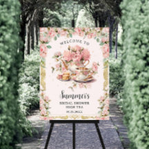 Vintage Floral rosa alta Fiesta de té ducha de nov