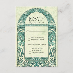 Vintage Floral RSVP Bodas Turquesa