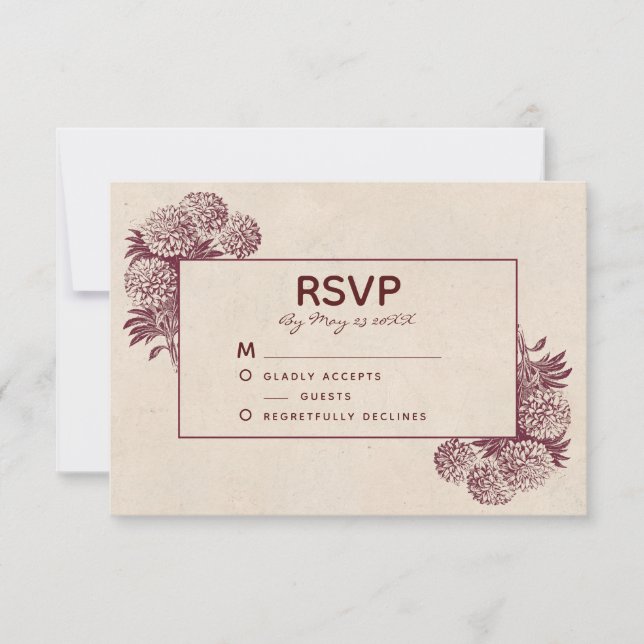 Vintage Floral RSVP I Retro Botánico (Anverso)