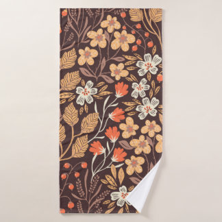 vintage floral seamless pattern with autumn leaves