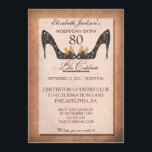 Vintage Floral Shoe 80th Birthday Party Invitación<br><div class="desc">Esta es una invitación absolutamente espléndida y sofisticada a la fiesta de cumpleaños número 80 que exueve elegancia y femineidad. Realizado en un elegante zapato floral de tacón alto, mullido y multicolor, esta es una invitación a la moda para la mujer clásica en tu vida celebrando su ochenta años. Los...</div>