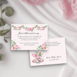Vintage Floral Tea Cup sólo una nota Baby Shower<br><div class="desc">Elegante y encantadora tarjeta de inserción de ducha de bebé floral rosa - perfecta para una variedad de temas como elaboración de bebé, jardín rosa rosa rosa floral y vintage, inspirada en la romántica época de regencia bridgerton. La tarjeta de inserción se titula con el título "Sólo una pequeña nota...</div>