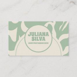 Vintage floral verde con tarjeta de visita QR