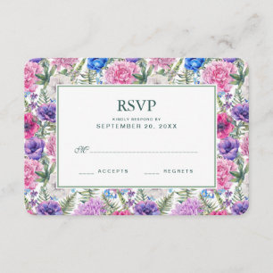 Vintage Floral Watercolor Peony - Wedding RSVP