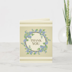 Vintage Floral Wreath, tarjeta de agradecimiento a