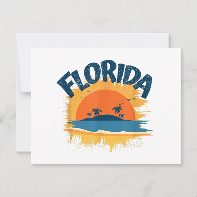 Vintage Florida Retro Tee Design Sunshine Hombres  (Anverso)