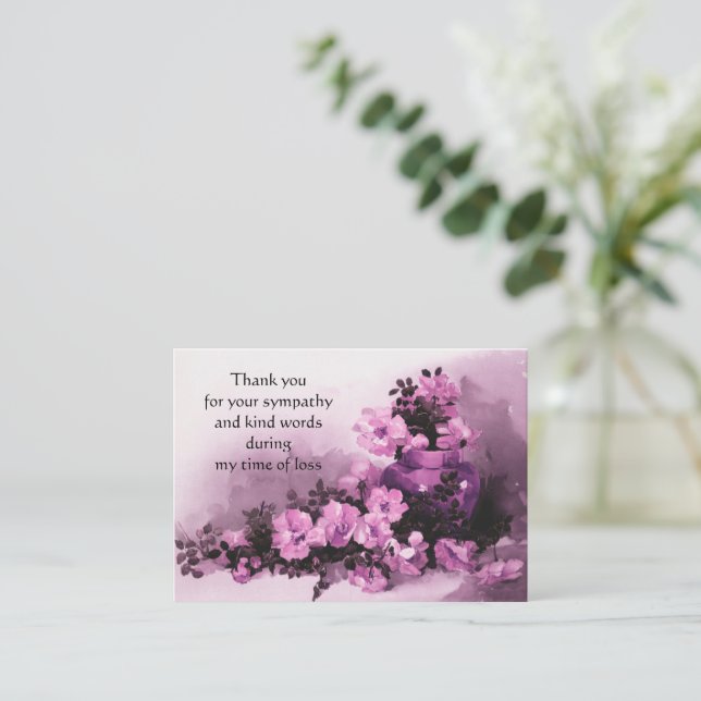 Vintage Flowers Vase Tarjeta de agradecimiento (Anverso de pie)