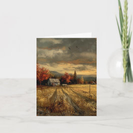 Vintage Foliage Autumage Vert Blank