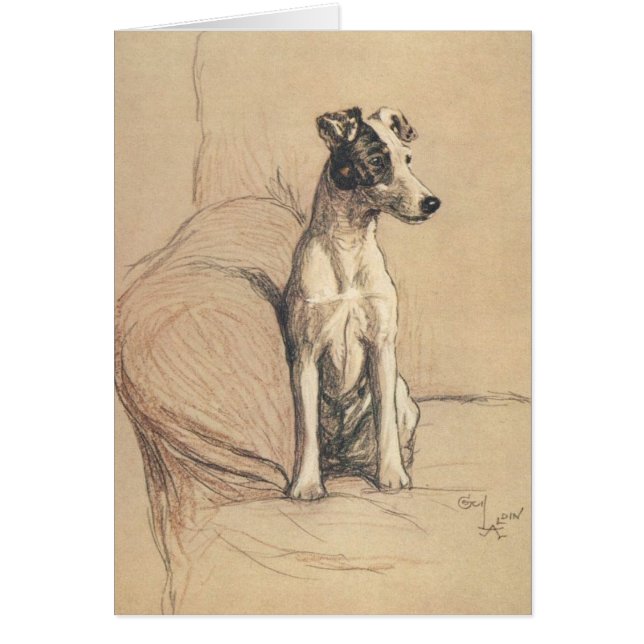 Vintage - fox terrier liso, (Frente)