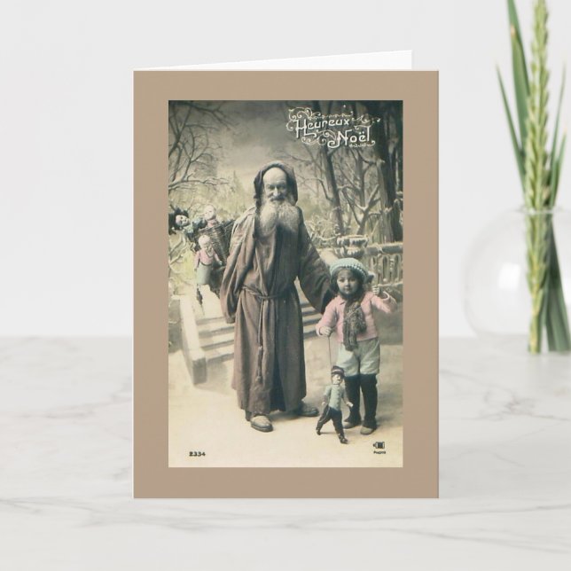 Vintage francés 1915 del navidad de Santa del (Anverso)