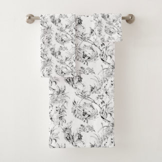 Vintage French Floral Fantasy Toile-Black