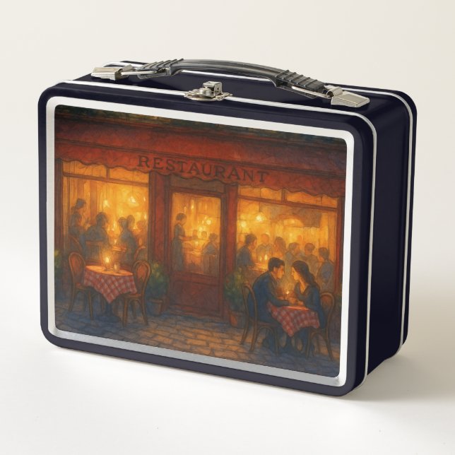 Vintage French restaurant at night  (Anverso)