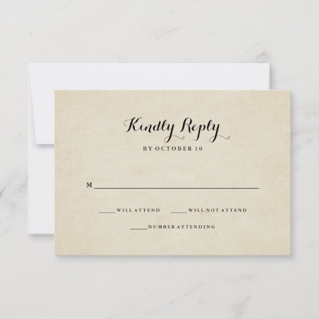 Vintage French Style Wedding RSVP (Anverso)