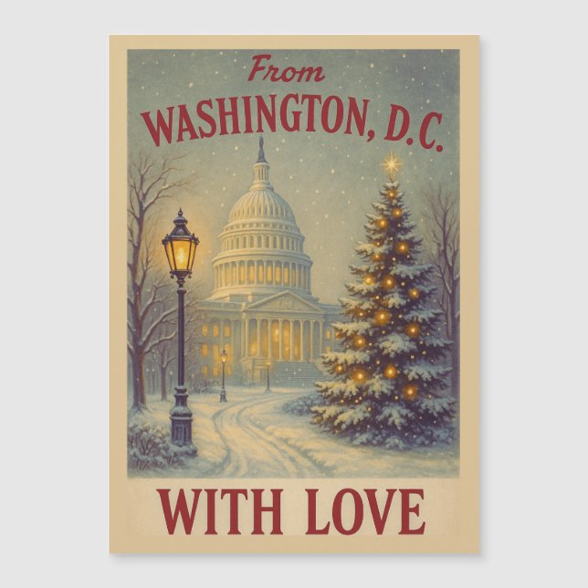 Vintage From Washington DC With Love Magnetic Card (Anverso)