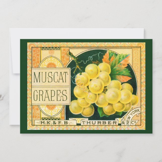 Vintage Fruit Crate Art, Uvas Mascate (Anverso)