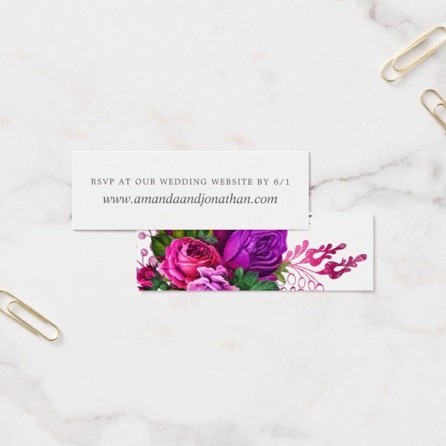 Vintage Fuchsia y Purple Shabby Wedding RSVP (Oficina)