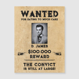 Vintage Fun Convicto Reward Wanted Magnetic Card