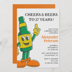 Vintage Funny Beer invitaciones para el 27 cumplea