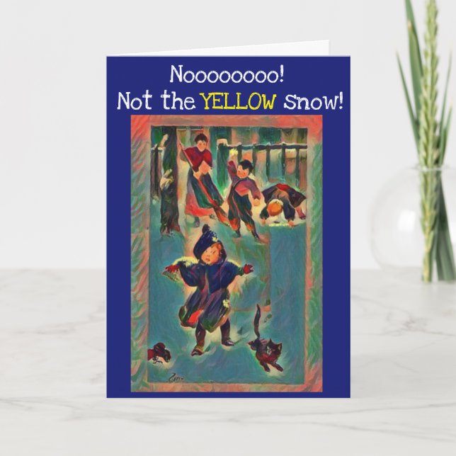 Vintage Funny Navidades - Tarjeta de vacaciones (Anverso)
