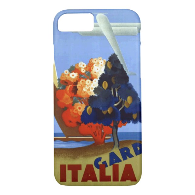 Vintage Garda Italia Air Travel iPhone 7 Funda (Reverso)