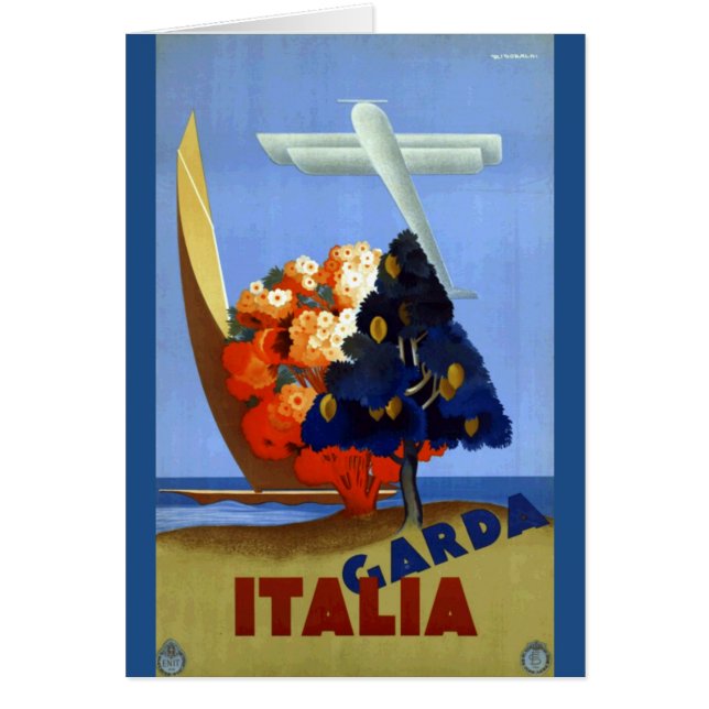 Vintage Garda Italia Europa Air Travel (Frente)