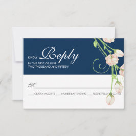 Vintage Garden Rosas en azul - Tarjeta RSVP