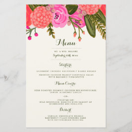 Vintage Garden Wedding Menú de cena