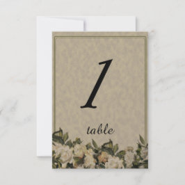 Vintage Gardenia Boda Tabla con tarjeta