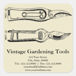 VINTAGE Gardening Tools Pruners Pegatinas Personal