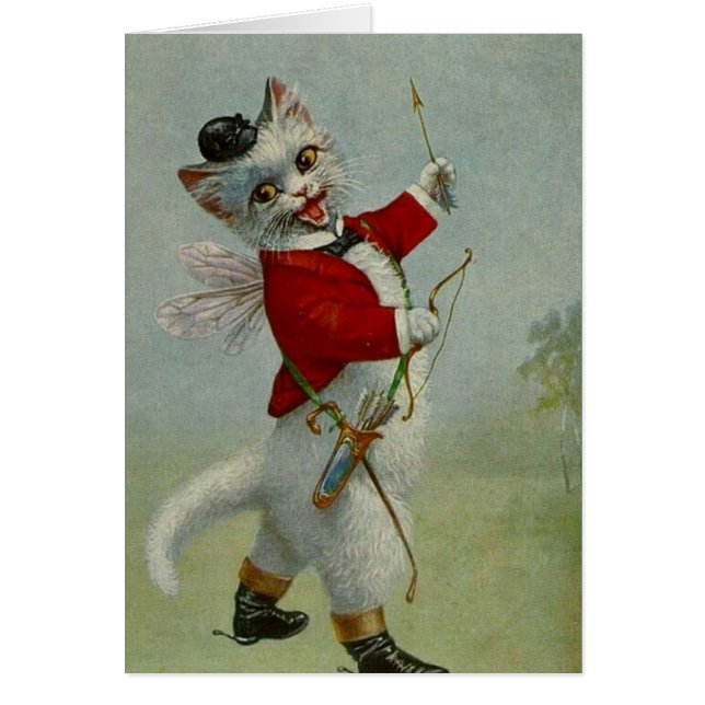 Vintage - gatito del Cupid, (Frente)