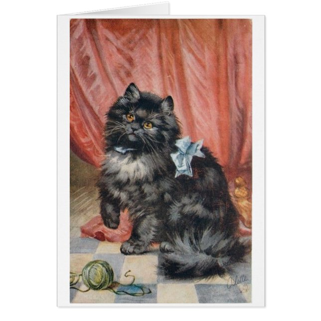 Vintage - gato e hilado, (Frente)