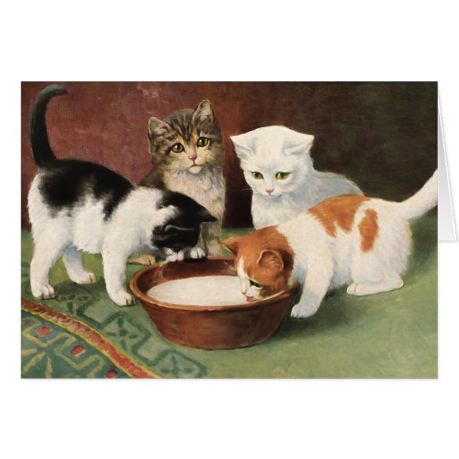 Vintage gato y leche (Anverso (Horizontal))