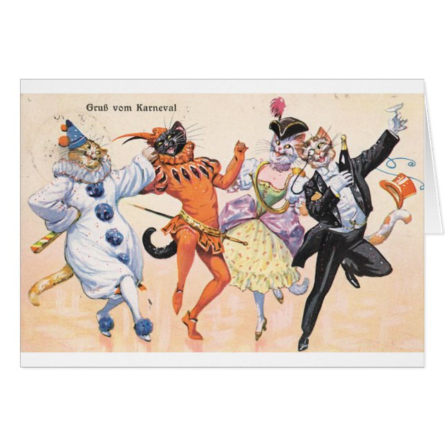 Vintage - gatos de Carnivale, (Anverso (Horizontal))