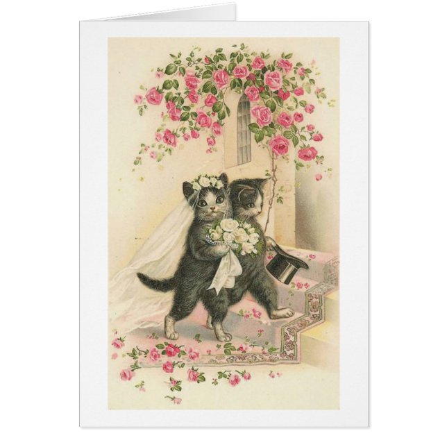 Vintage - gatos de la boda, (Frente)