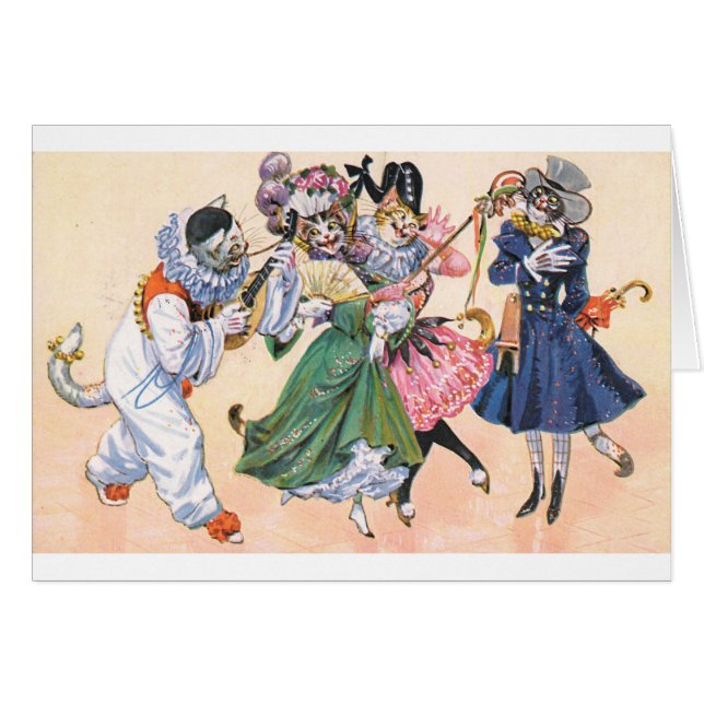 Vintage - gatos del carnaval, (Anverso (Horizontal))