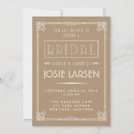 Vintage Gatsby Art Deco Invitaciones a la ducha de