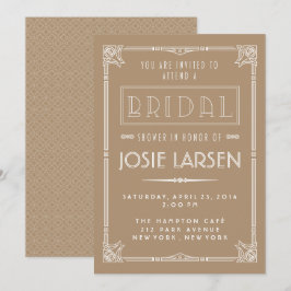 Vintage Gatsby Art Deco Invitaciones a la ducha de