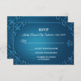 Vintage Geometric Teal Turquoise Party RSVP Card