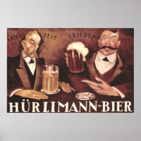 Vintage German Beer Bar Pub Poster de arte Hurlima