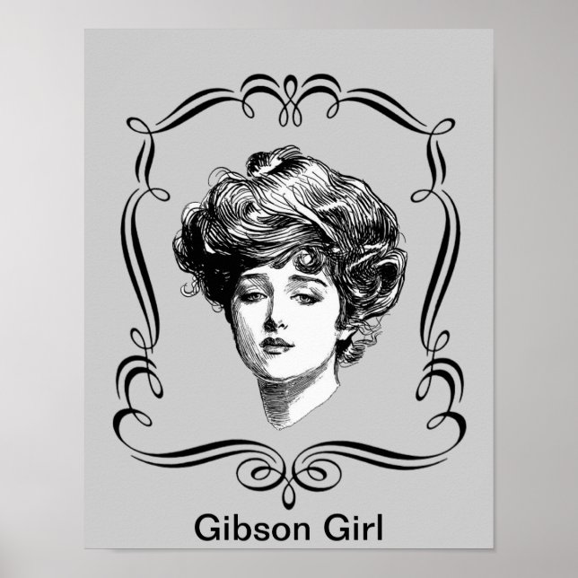 Vintage Gibson Chica Poster de arte (Frente)