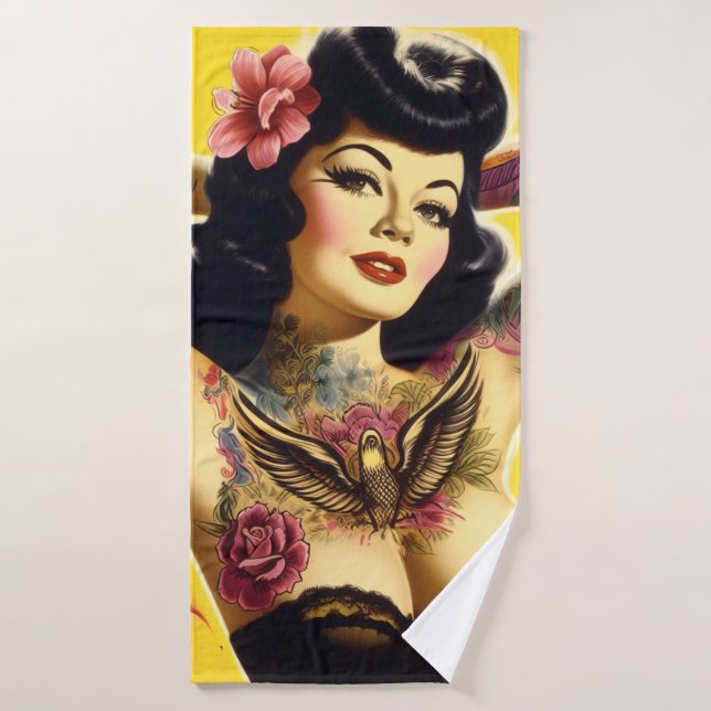 Vintage Glam Pin-up (Toalla de baño)